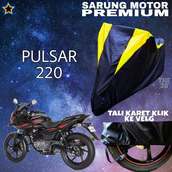 Sarung Motor PULSAR 220 Hitam KUNING Body Cover Penutup Pulsar PREMIUM