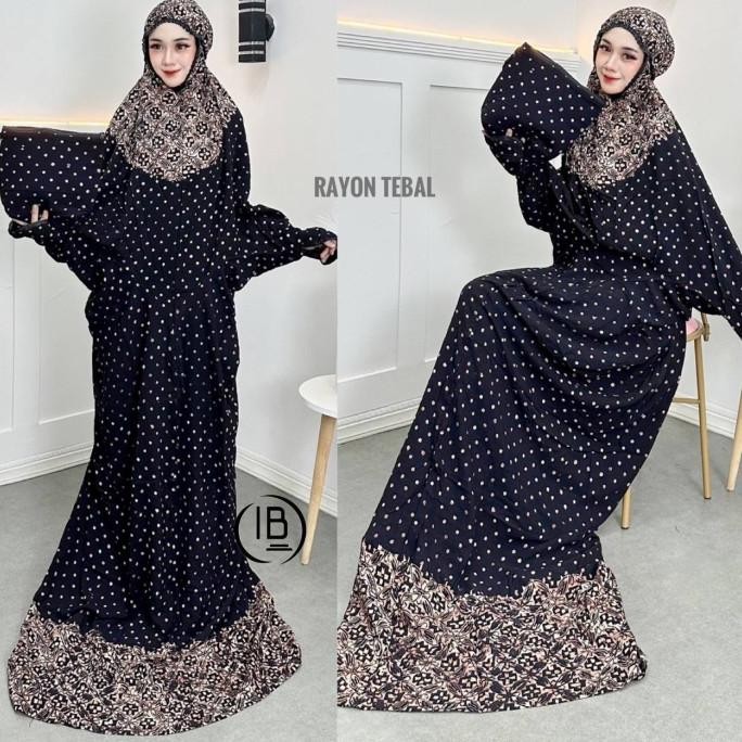 Diskon Mukena Terusan Batik Hitam