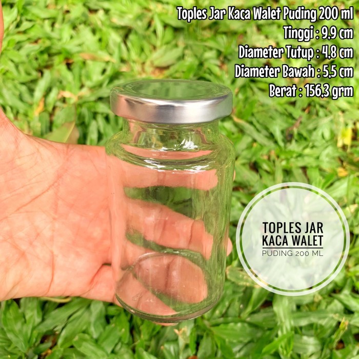 PROMO Toples Jar Kaca Walet Puding 200 ml