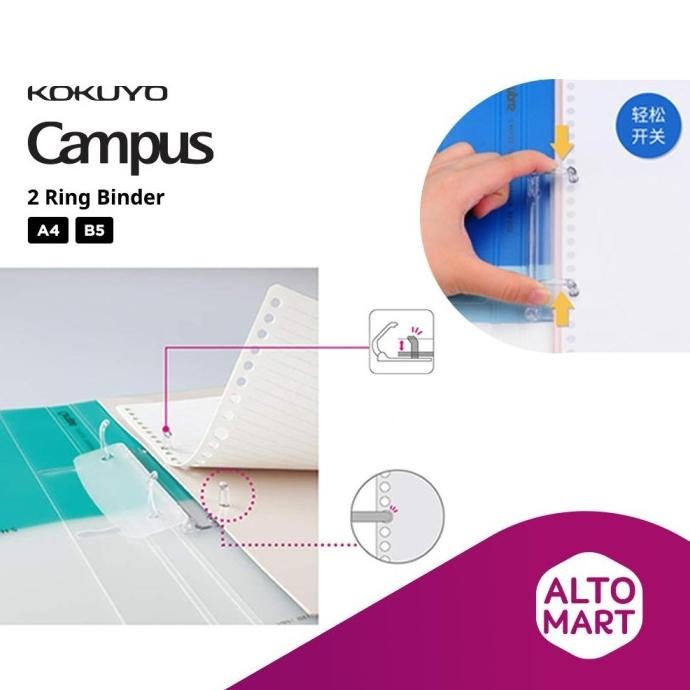 

Sale Kokuyo Campus 2 Ring File Binder Notebook Loose Leaf A4 B5