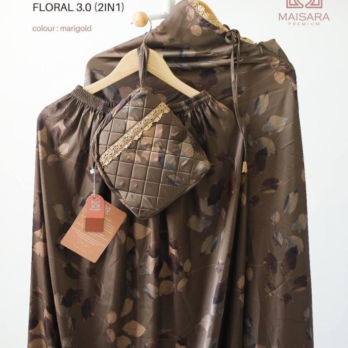 Terjangkau Mukena Dewasa Silk Floral Series 3.0 (2In1) Maisara Premium