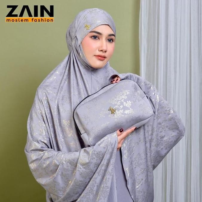 Spesial Zain Mukena Dewasa Khalisa  Menutup Dagu Jersey Mewah Cantik