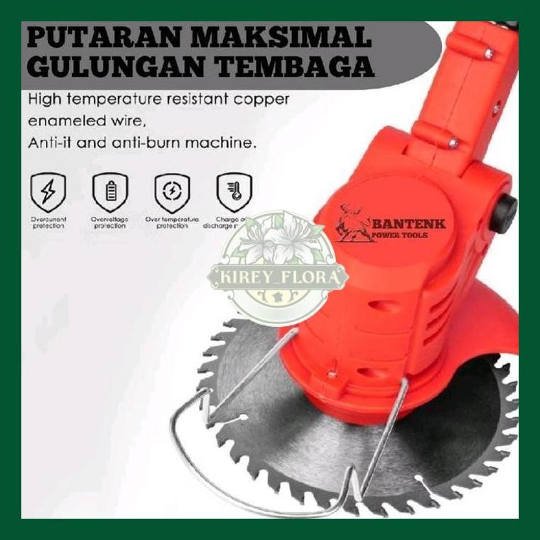 Mesin Potong Rumput Bonchi 24V 2 Baterai Lengkap Mesin Pangkas Rumput