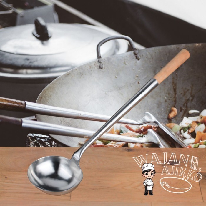 Wok Hoak Iron Ladle Stir Fry Sendok Penggorengan Wok Chinese Handmade