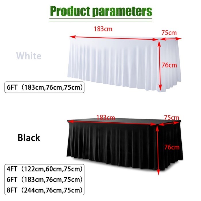 Cover Sarung Taplak Meja Prasmanan Kotak 4 Feet / 6 Feet / 8 Feet