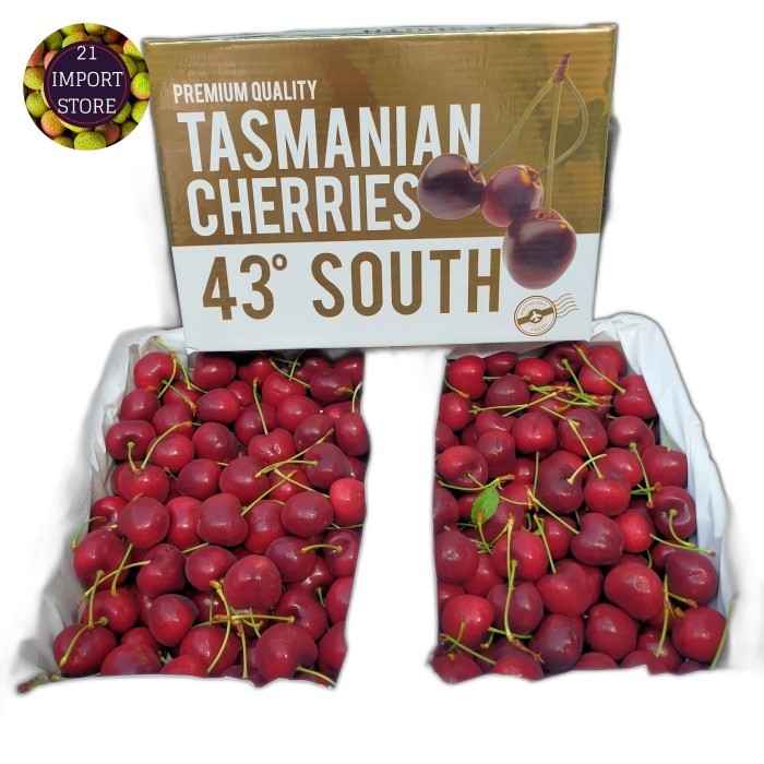 

Buah Cherry Tasmania Premium 43 SOUTH Tasmania Cherries Size 32-34 mm 2 kg 1 Box