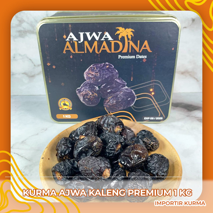 

KURMA AJWA AL MADINAH KEMASAN KALENG 1KG PREMIUM ORIGINAL KURMA NABI