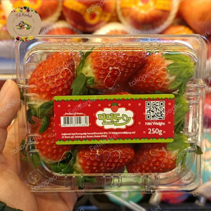Strawberry Korea Premium Fresh Buah Strawberry Korea Original 250 gr