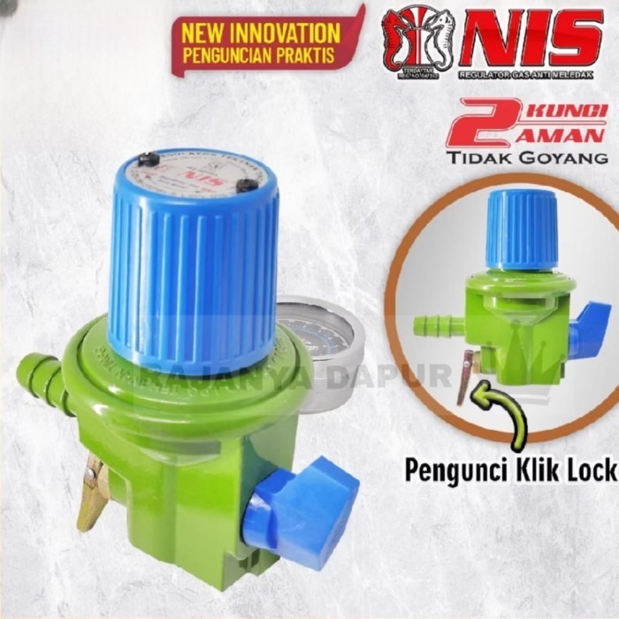 Nis Regulator Gas Klik Lock (N2 Hp1Kl) - Tekanan Tinggi - Regulator Tekanan Tinggi Double Lock Nis -