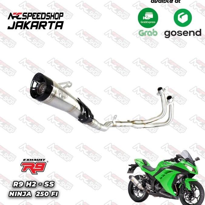 Spesial Knalpot R9 H2 Ss Carbon Ninja 250 Fi / Z250 Fullsystem