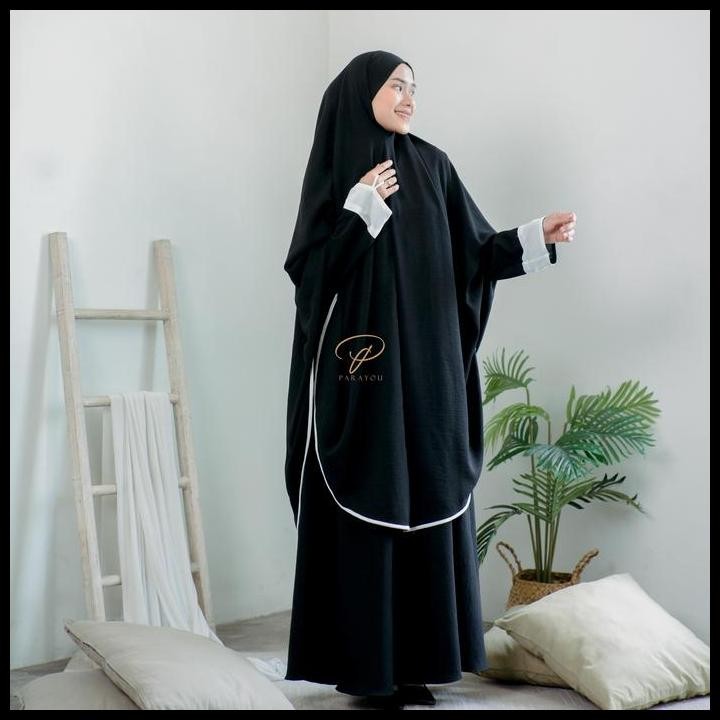 Terlaris Parayou - Khodijah Gamis Syari Seragaman Jumbo Dewasa Busui Bahan Airflow Lembut Free Cadar