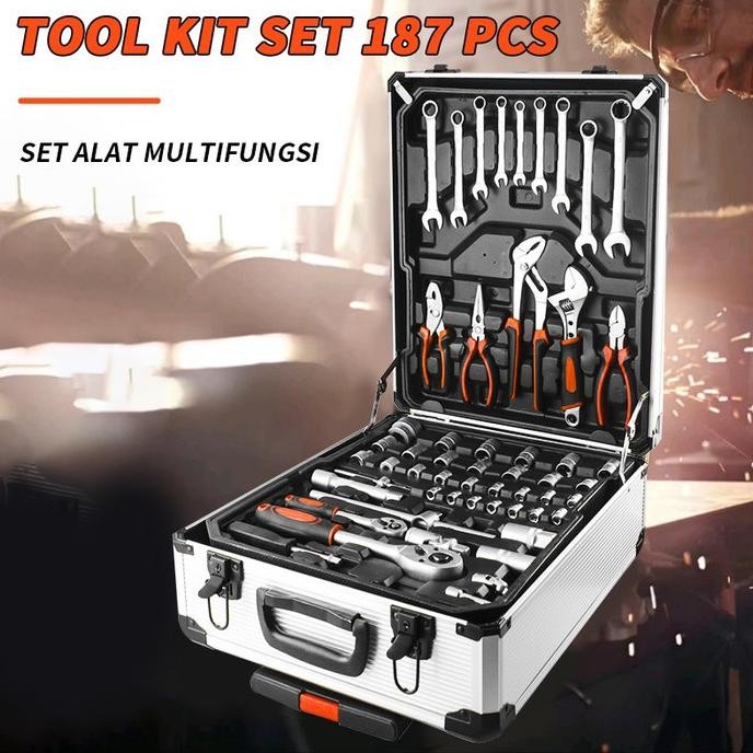 ISKU Tool Kit Set 187 PCS Perkakas Bengkel/Tool box setPerkakas Bengke '