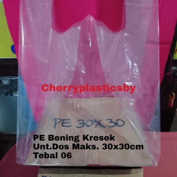 

Kresek Pe Bening Alas 30X30 Bahan Tebal Transparan