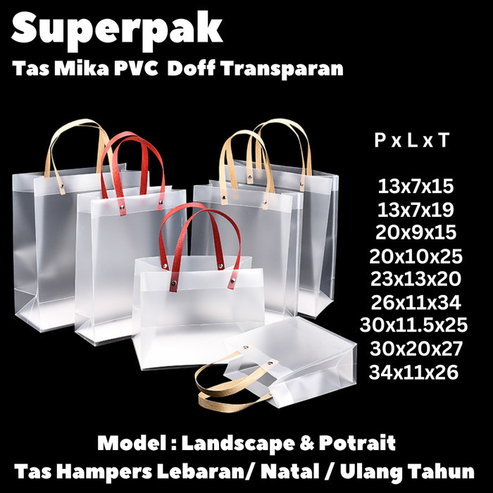 

(Grosir 10Buah) Tas Mika Doff Transparan Hampers Goodie Bag Premium