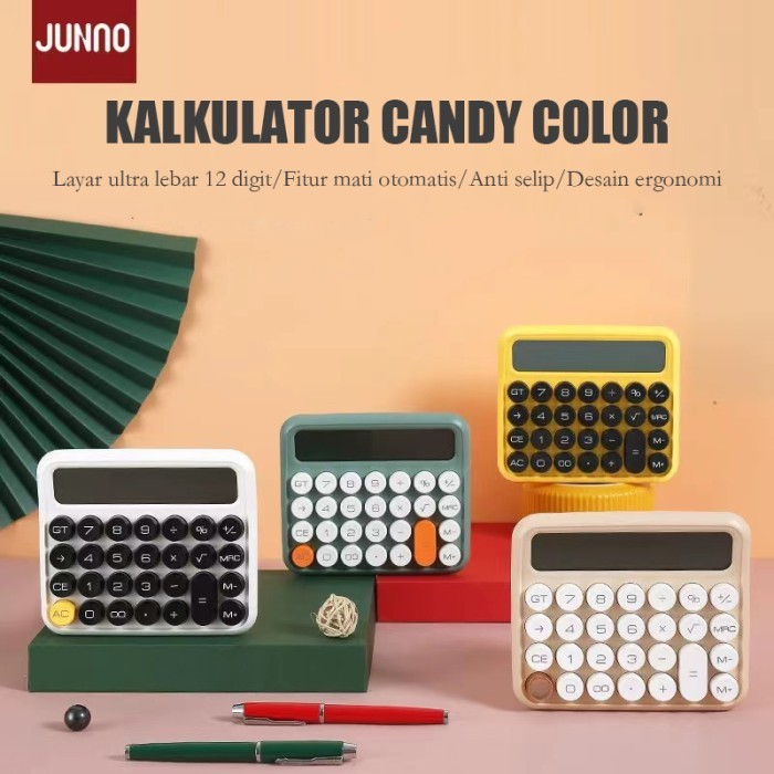 

Kalkulator Warna Permen 12 Digits Layar Led Besar Junno Candy Color