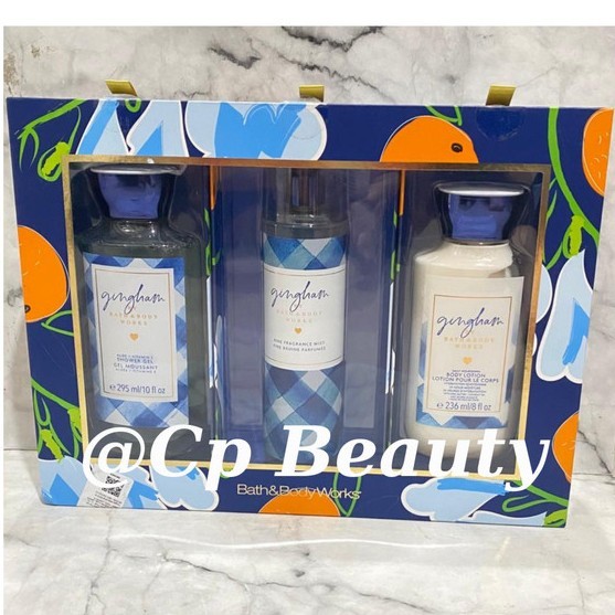 BATH AND BODY WORKS GIFT BOX SET GINGHAM - GIFT SET GINGHAM