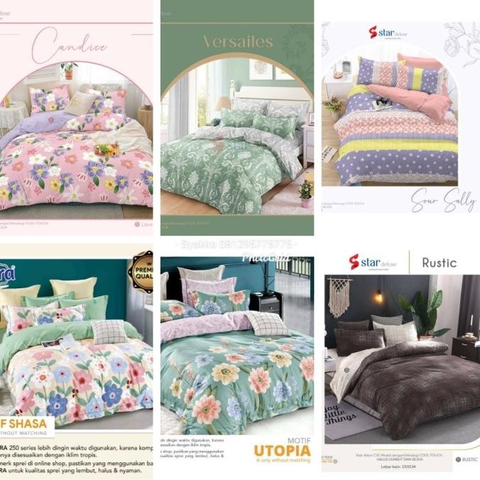 Promo Bedcover Set Sprei Katun 160X200X30 Motif Katun Jepang Bahan Esra
