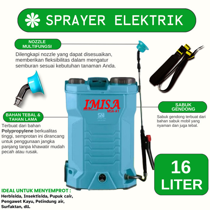 Pompa Sprayer Msa-16L Elektrik "Bergaransi"