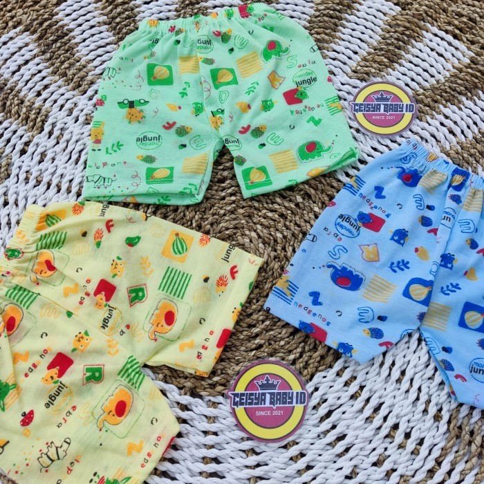 1 Lusin Celana Pendek Bayi 0-6 Bulan Warna Motif