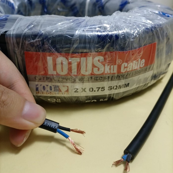 Kabel Lotusku Oval Gepeng Nymhy 2X0,75 2X0.75 50 Meter (50M) Lotus
