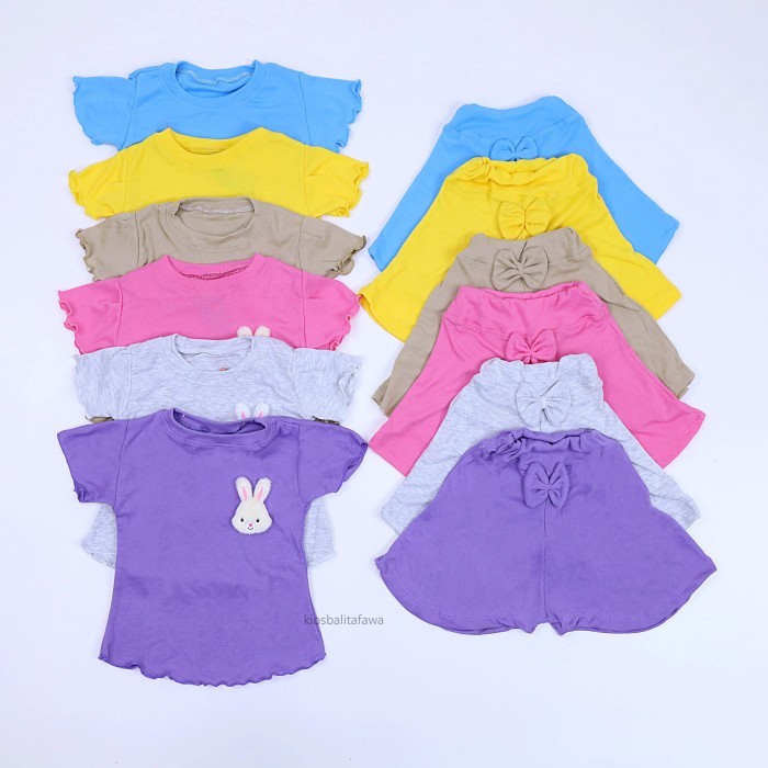 [KNIT] Setelan Babydoll uk 2-3 Tahun / Cotton Rib Set Knit Anak Cewek