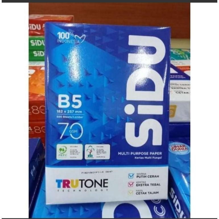 

BISA COD kertas hvs B5 SIDU 70g & B5 PAPERONE 75g ukuran 182x257mm - 1Rim yt-