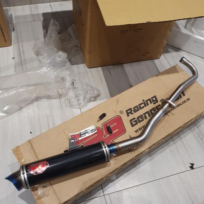 Diskon Knalpot R9 New Mugello Black Honda Blade 110 Original R9