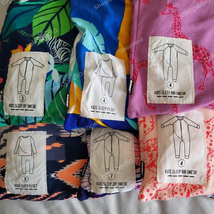 BONDS Kids Sleep pajamas set Rib onesie Zip baju tidur