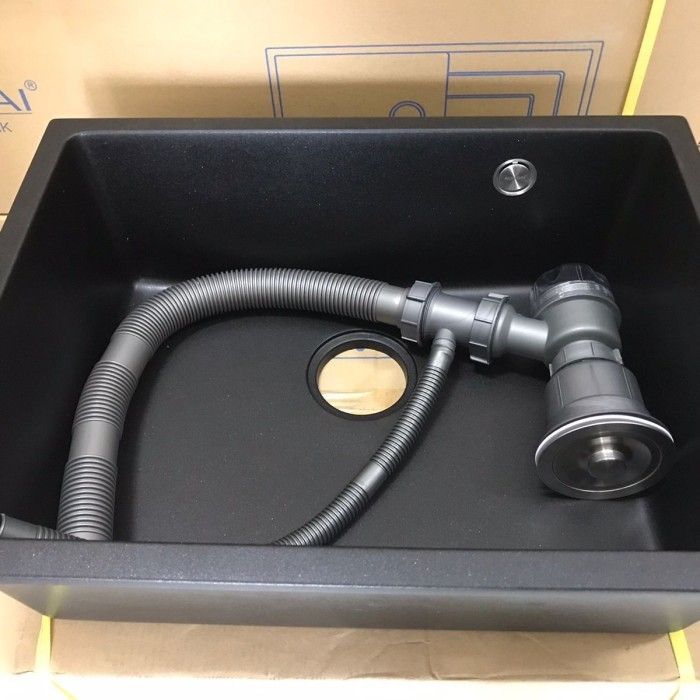 Kitchen Sink Granite Hitam Kossai KG 6146 /Sink Granite Black Series