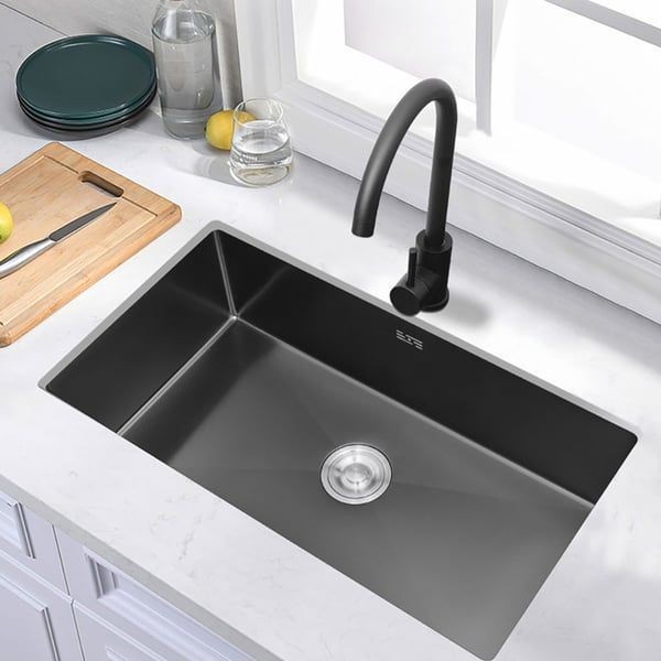 Bak cuci piring Hitam kitchen sink black 8050 stainless 1 lubang