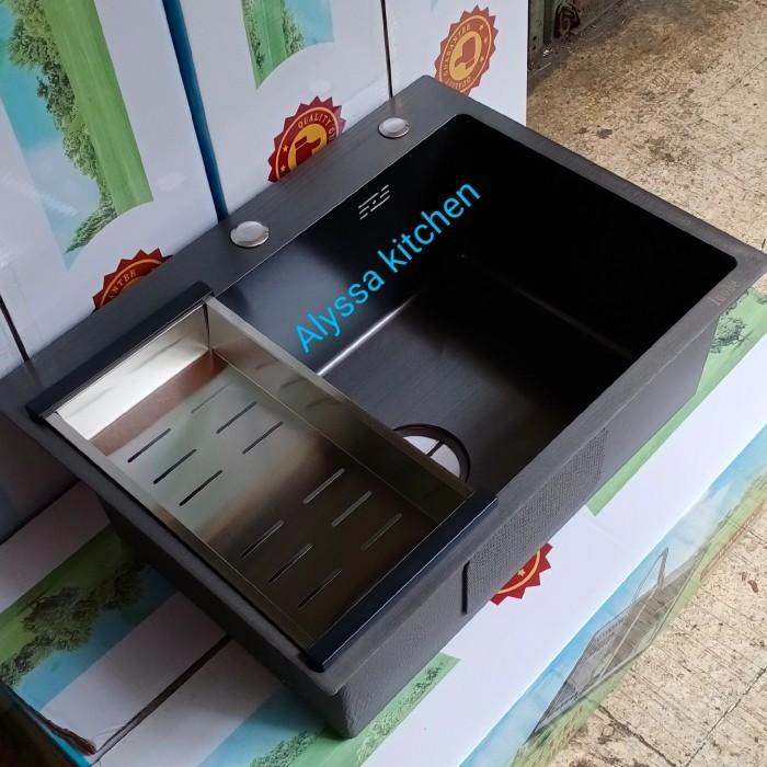 Kitchen sink hitam INOBE 6045 "ORIGINAL" / sink inobe 6045 hitam