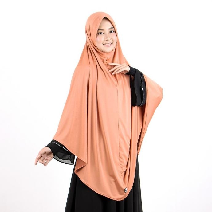 Miliki Bajuyuli Jilbab Jumbo Syari Bergo Maryam Polos Jersey - Orange