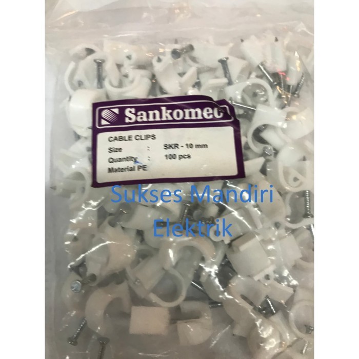 Klem Kabel 10mm Putih / Kabel Klem /Paku Klem beton 10mm/Cable Clip 10