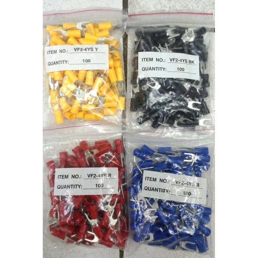 Skun Y 2-4 Warna / Skun Kabel Y 2-4 / Skun Garpu insulated spade 2.5mm - Hitam