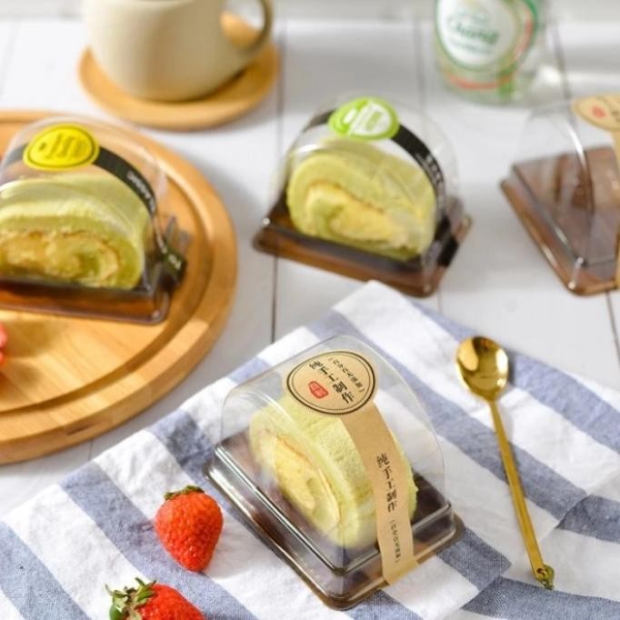 :=:=:=:=] Korean Dessert Box Cake Bolu Gulung Tray Mika Roll Cake Mini Box Kue