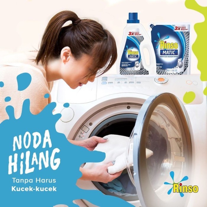 RINSO MATIC FRONT LOAD DETERGENT 1.6L DETERJEN CAIR MESIN CUCI