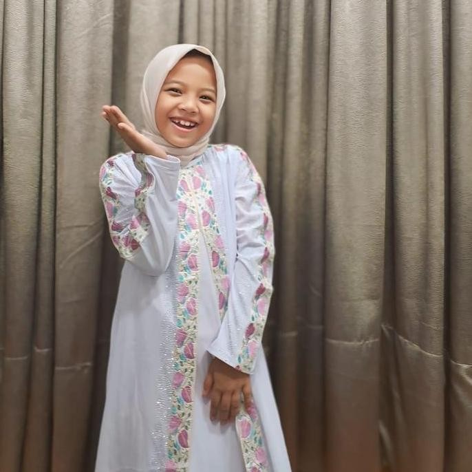 COD Gamis Abaya Arab Hawa Remaja dan Dewasa Shireen Putih Arab Busui Jersey  Import  Premium Mix Cer