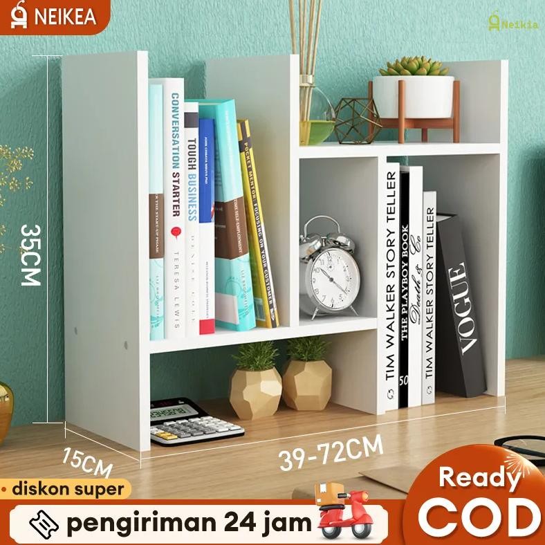 Rak Buku Atas Meja Rak Portable Minimalis Meja rak buku kokoh