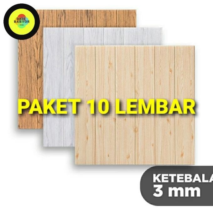 Wallpaper Dinding Foam 3D Motif Kayu Coklat Muda 70X70 Cm Dekorasi Original Dan Terpercaya