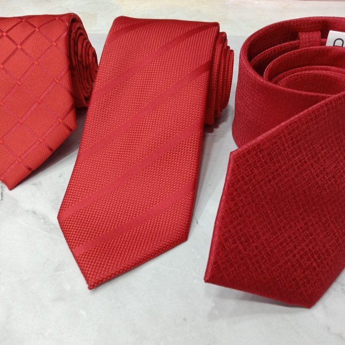 dasi merah polos dasi panjang maroon 3 inchi