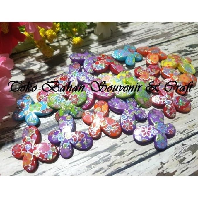 

>>>>>] bead acrylic kupu motif - isi 4 per pak