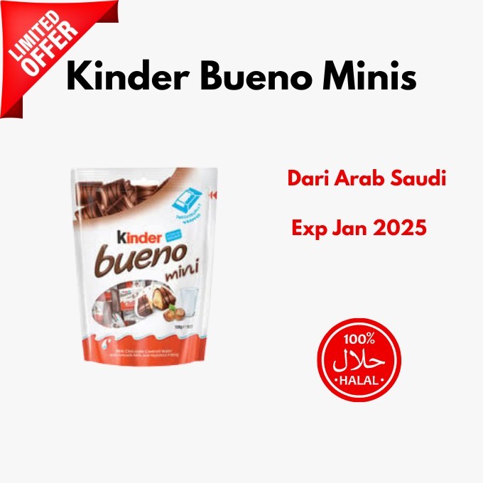 

Terbaru!! Kinder Bueno Minis 16 Pcs Coklat Impor Arab Cod