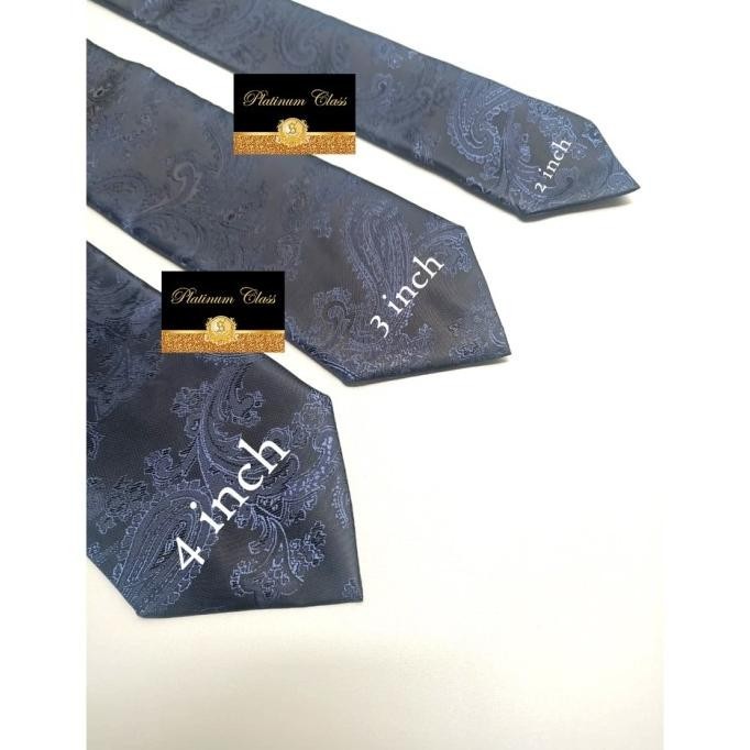 Promo Dasi Navy Biru Dongker Batik Pria Platinum Class Bahan Sutra
