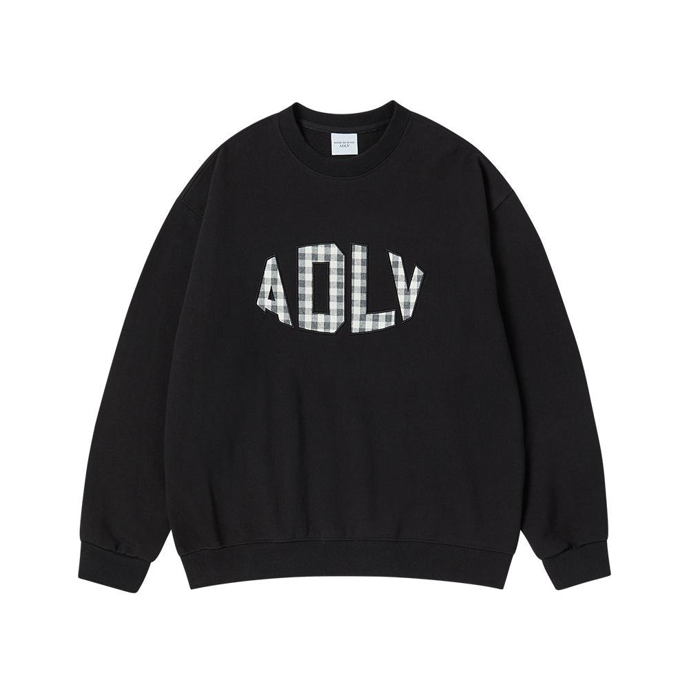 [ADLV] Fabric Applique Sweatshirt Black - Sweater Oversized Fit Unisex acme de la vie