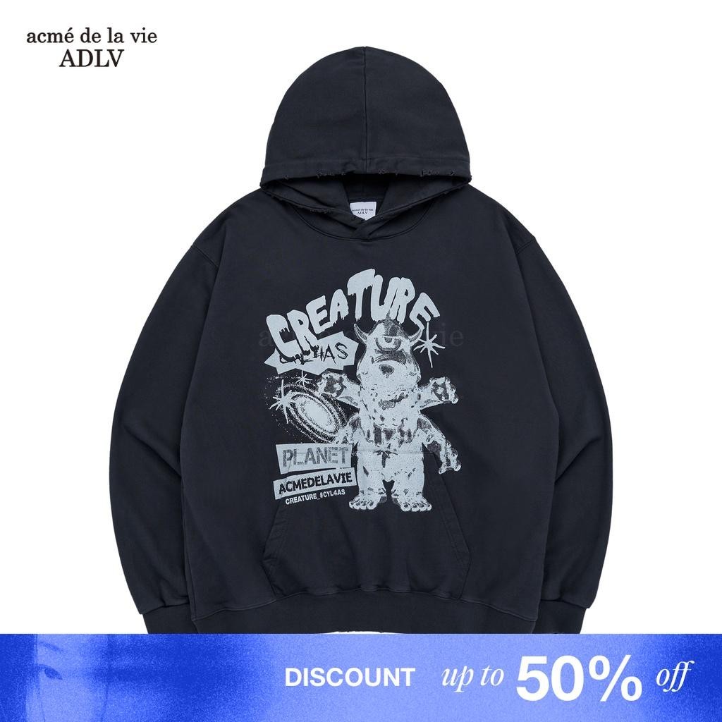 [ADLV] CYL4AS Creature Destroyed Hoodie Charcoal - Hoodie Oversized Fit Unisex acme de la vie