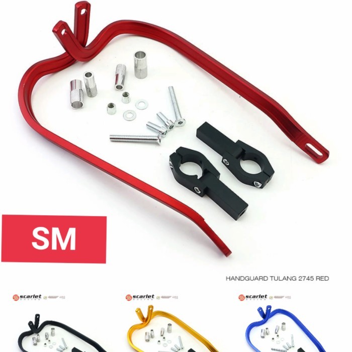 READY HANDGUARD SCARLET CNC HANDGUARD TULANG SCARLET RACING SUPERMOTO TRAIL
