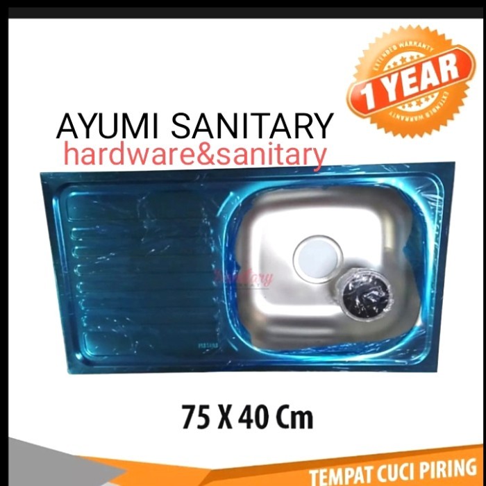 Bak cuci piring stainless1lubang+sayap