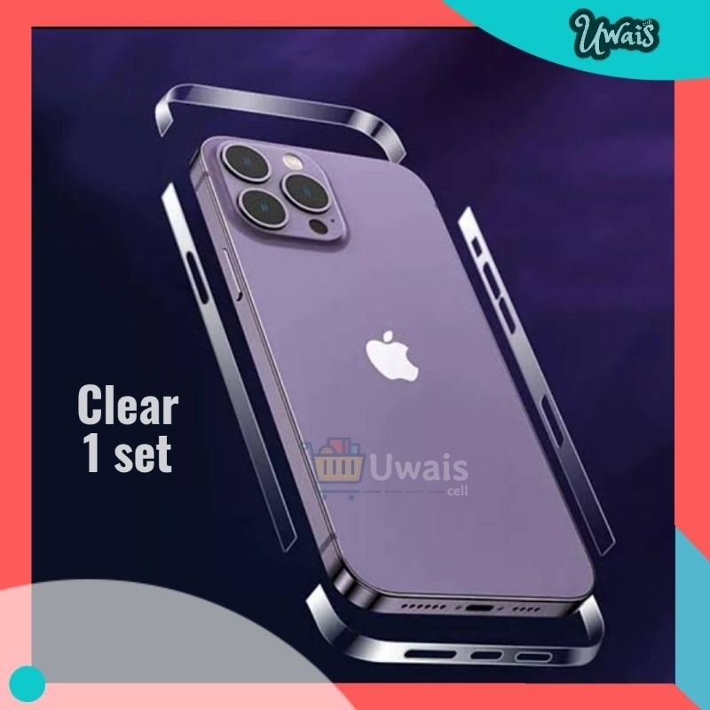 

Premium Cut - Pelindung Samping Bezel Antijamur Iphone 12 13 14 15 16 Mini Plus Pro Promax Garskin Stiker / Case Custom Terlaris 2PCS/ Fullbody