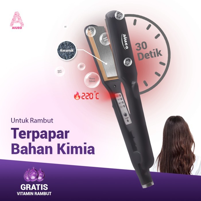 AIUEO Catokan Rambut 823 Curly Straight Lurus Keriting Catokan Sisir