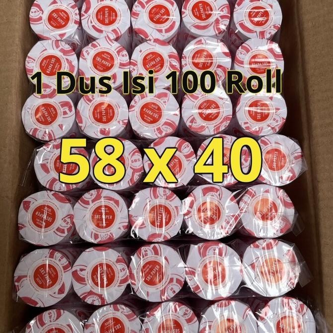 

1dus ( ISI 100roll) kertas Kasir Thermal Paper Roll 58 x 40 / 58x40 L82BJ